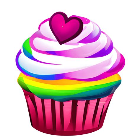 Rainbow Heart Cupcakes