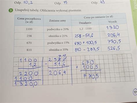 Uzupelnij Tabele Obliczenia Wykonaj Pisemnie