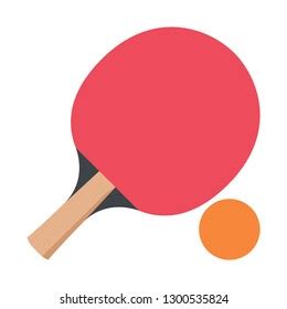 Ping Pong Paddle Icon Cartoon Illustration เวกเตอรสตอก ปลอดคา