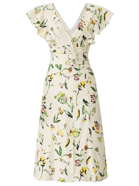 Tanya Taylor Inez Dress Tie Dye Ivory Floral Garmentory