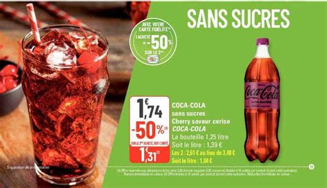 Promo Coca Cola Sans Sucres Cherry Saveur Cerise Coca Cola Chez G