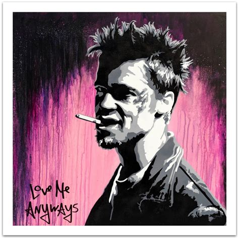 Tyler Durden Limited Edition Print – Paper and Fabric