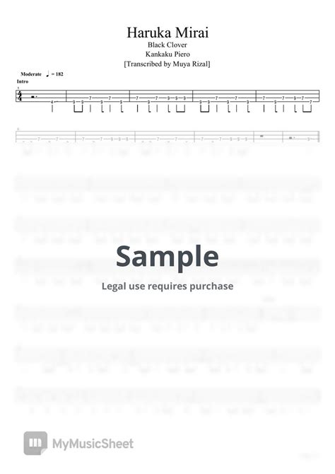 Kankaku Piero Haruka Mirai Bass TAB Sheets By Muya