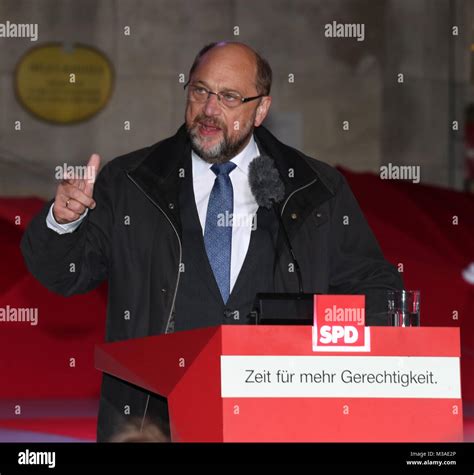 Munich Germany 14th Sep 2017 Martin Schulz Speaking In A Public