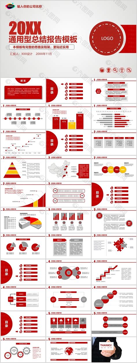 实用通用型总结报告年度总结ppt模板ppt模板素材免费下载 图片编号 9418310 六图网