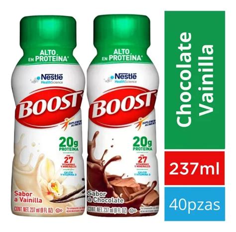 Boost Bebida Alta En Proteína Mix Chocolate Vainilla 40 Pzas Meses