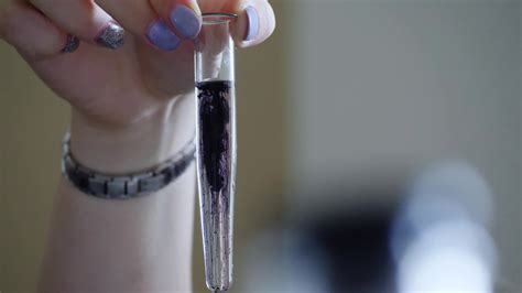 Laboratory Tests With Test Tube And Small Pipette Filled With Black