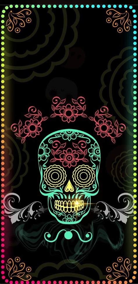 Neonskull Bright Colourful Neon Rainbow Skull Hd Phone Wallpaper