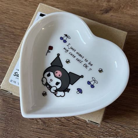 Kuromi Imported Nwt Very Rare Ceramic Heart Trinket Dish Diy