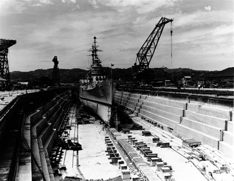 5752 X 4458 USS Bremerton CA 130 In Dry Dock No 5 Yokosuka Naval