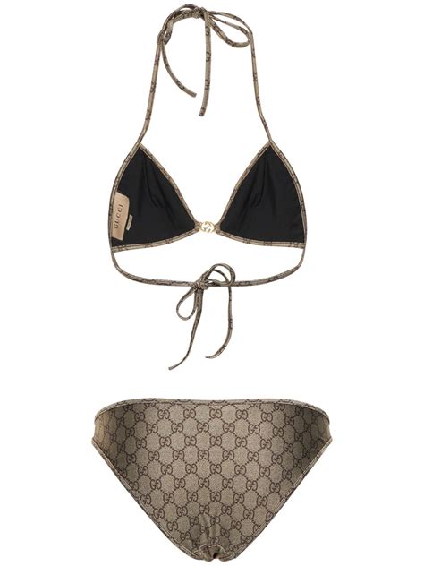 Gucci Sparkling Jersey Bikini In Beige Ebony Modesens