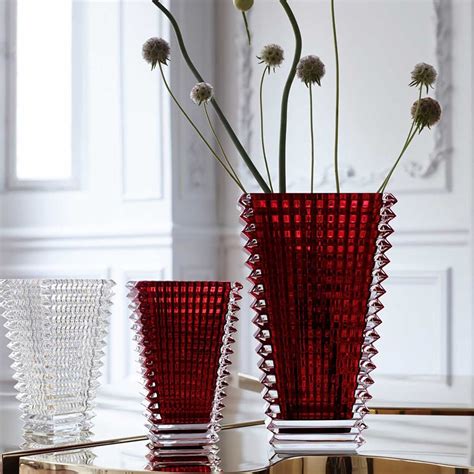 Baccarat Eye Vase Rectangular Small Red 20cm Peters Of Kensington