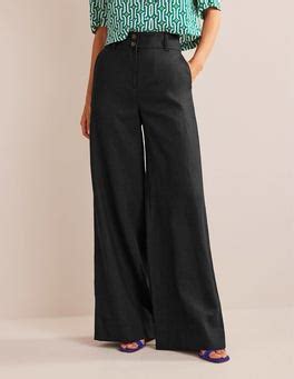 Westbourne Linen Trousers Black Boden UK