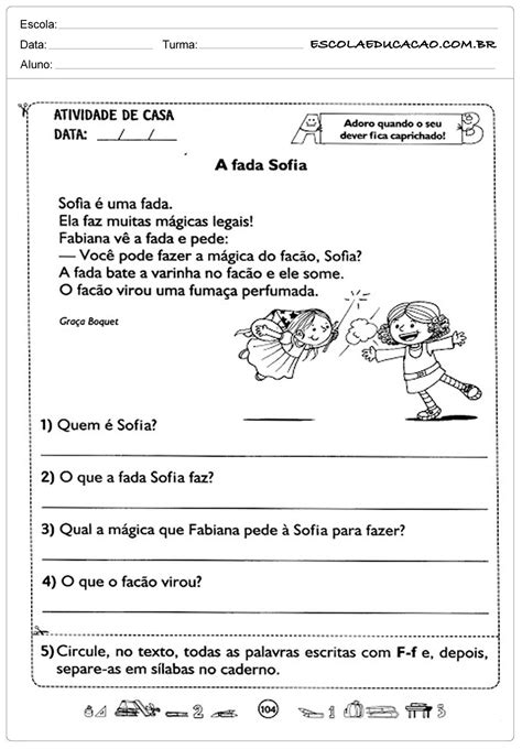 Atividades De Interpreta O De Texto Ano Atividade Para Casa Hot Sex