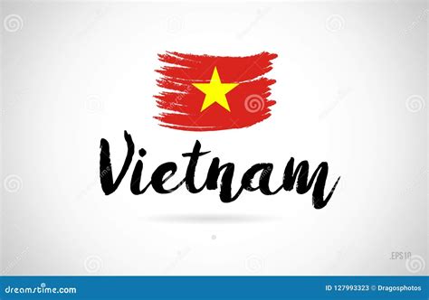 Vietnam Country Flag Concept With Grunge Design Icon Logo Stock Vector