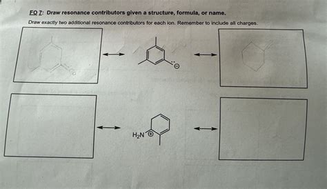 Solved FO 1 Draw Resonance Contributors Given A Structure Chegg