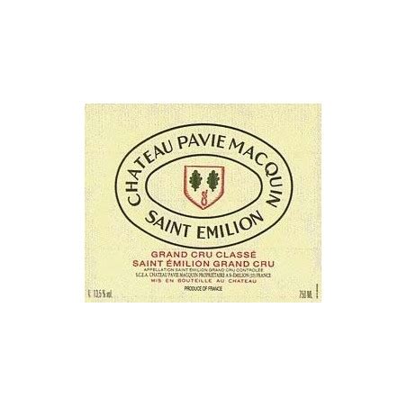 Château Pavie Macquin 1985 Saint Emilion 1er Grand Cru Classé B Prix