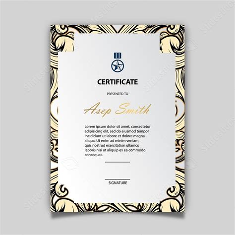 Golden Gold Certificate Stamp Award Badge Elegant Word Template And Google Docs For Free Download