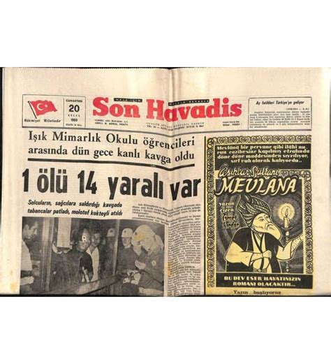 Son Havadis Gazetesi 20 Eylül 1969 Işık Mimarlık Öğrencileri Arasında