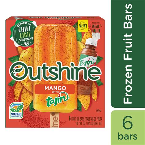 Outshine Mango Frozen Fruit Bars With Tajin 6 Ct Shipt