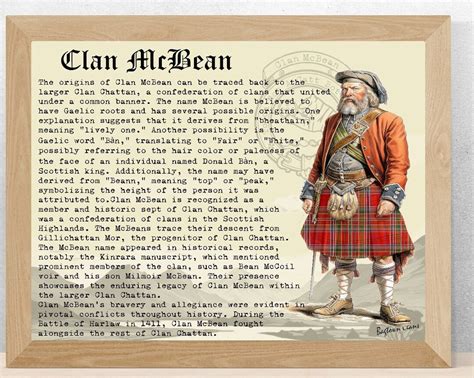 Clan Mcbean Scottish History Poster - Etsy