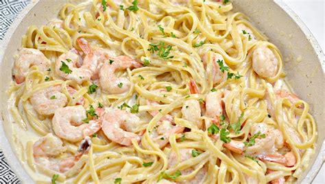 One Pan Shrimp Fettuccine Alfredo Sweet Peas Kitchen