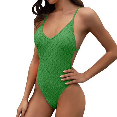 Ramiter Thong Bikini Swimsuit Women S One Piece Padded Swimsuits