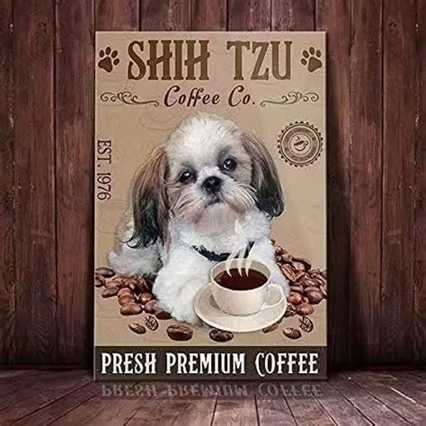 Shih Tzu Cartel De Metal Para Perro Dise O De Caf De Alta Calidad