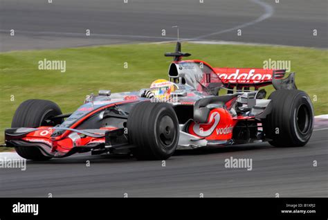 Lewis Hamilton In The Vodafone Mclaren Mercedes F1 Racing Car At Stock