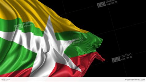 Flag Of Burma Myanmar Stock Animation 6937357