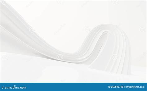 3D Render of a Curved Abstract Shape Design Stock Illustration ...