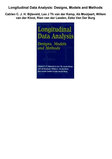 Longitudinal data analysis designs models and methods pdf by Adrianne Apel - Issuu