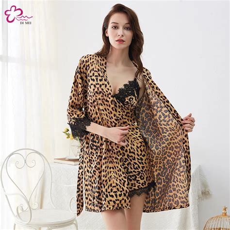 New Style Silk Home Wear Leopard Print Pajamas Sexy Lace Buy Girls