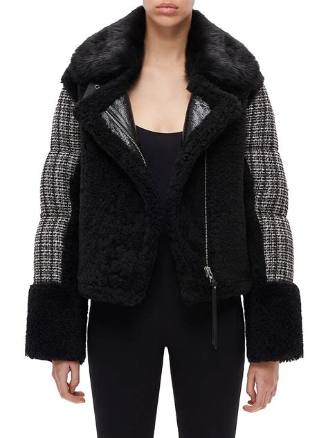 Buy SHOREDITCH SKI CLUB Women S Lena Leah Shearling Puffer Jacket Black