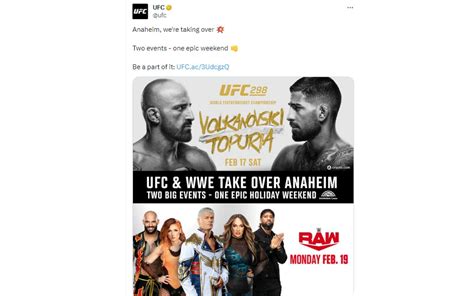 UFC-WWE: Breaking: UFC and WWE announce first TKO weekend for February