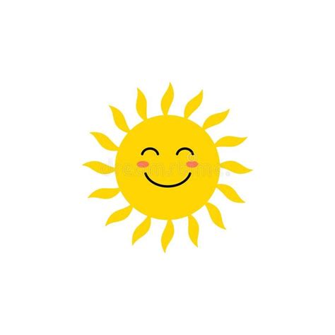 Sun Icono Del Vector Sol Amarillo Lindo Con La Cara Feliz Emoji