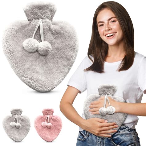 Happy Heaters Hot Water Bottle L Hot Water Bottle With Fluffy Cover Ideal For Period Back