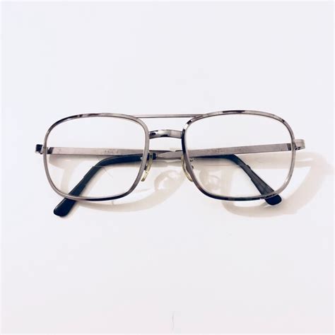 Vintage 80s Eyeglasses Silver Gem