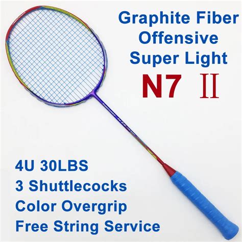 Aliexpress Buy N72 Badminton Racket Super Light 4U Professional