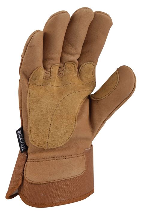 Carhartt Mens Insulated Grain Leather Work Glove Safety Cuff Leather