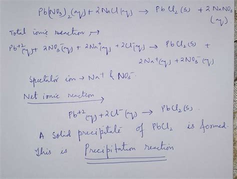 [solved] Part B When Aqueous Lead Ii Nitrate And Aqueous Sodium Chloride Course Hero