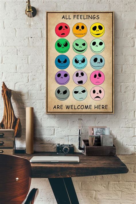 Skellington All Feelings Are Welcome Here Poster Daymira™ Wear For Everyday Pleasant