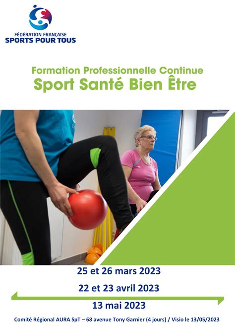 Formation SPORT SANTE BIEN ETRE 69 Comité Régional Sports pour Tous