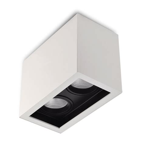 Kopa W Double Rectangular Surface Led Downlight Black Baffle