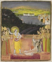 Krishna Celebra Holi Con Radha Y Las Gopis De Kishangarh Rajasthan C