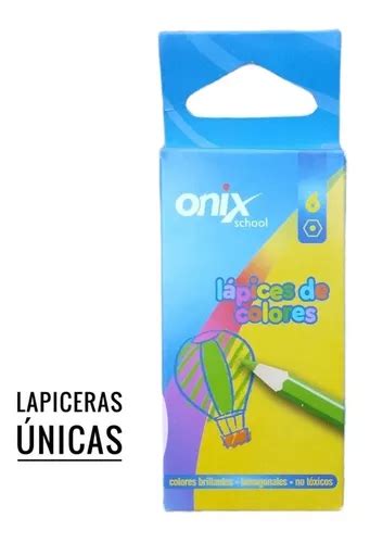 Pack 24 Cajas Lapiz Color Onix X 6 Lapices Cortos Pinturitas