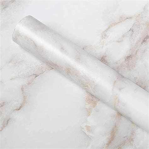 Homein Marble Wallpaper Peel And Stick Countertops Paper Waterproof Whitegold Self Adhesive