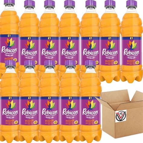 12 X Rubiconn Sparkling Passion Fruit Juice Drink 500ml Pmp £1