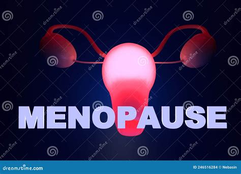 Menopause Concept Female Genital Organs And Alarm Clocks On A Red