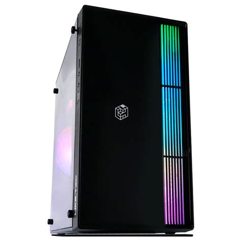 Gabinete Gamer Liketec Prime Rgb Mid Tower Acr Lico M Atx Black